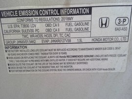 2018 HONDA ACCORD, WHITE, 1.5L TURBO, AT,  A26270